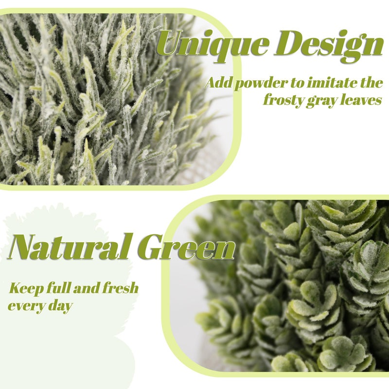 PENGYEE 2 Pack Small Fake Plants in Cement Planter for Bathroom Decor, 6.1/5.7 Inch Artificial Plants Indoor, Small Faux Plants Indoor for Home Room Bedroom Farmhouse Kitchen Office Decor - Image 4