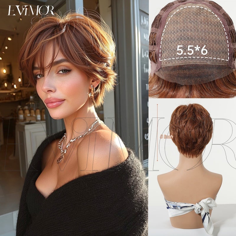 EMMOR Imported MONO Full Wig - Natural, Breathable, Golden Short Hair for Women - Image 1