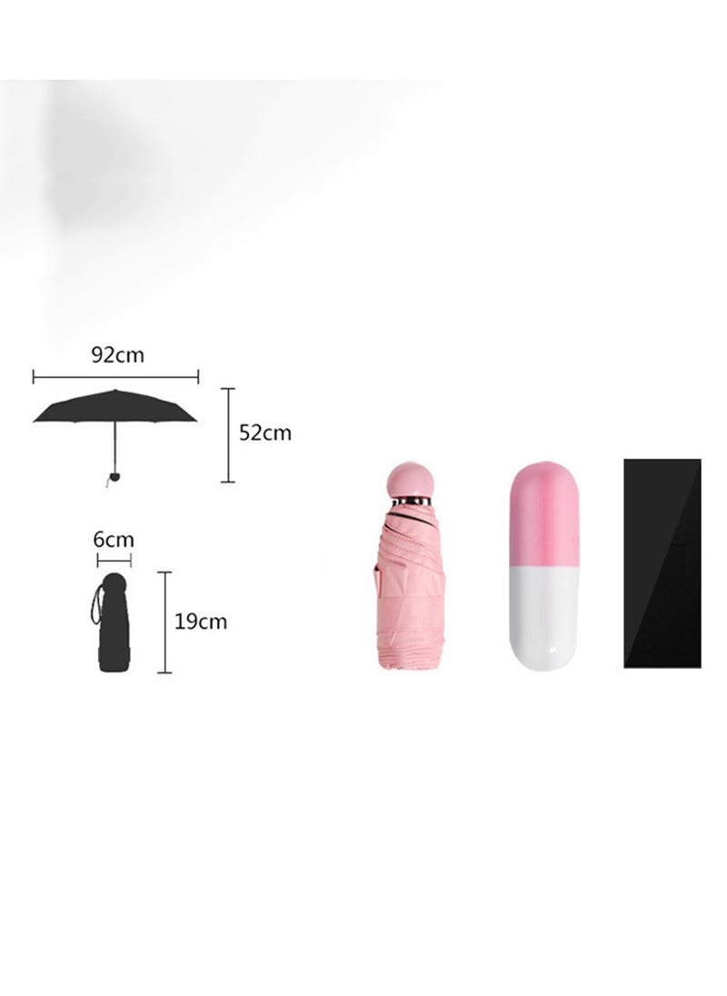 Generic Mini Travel Portable Capsule Shape Umbrella Small Folding Lightweight Sun  Rain Umbrellas UV Protection For Women Men Compact Small Pocket Parasol  - Image 5
