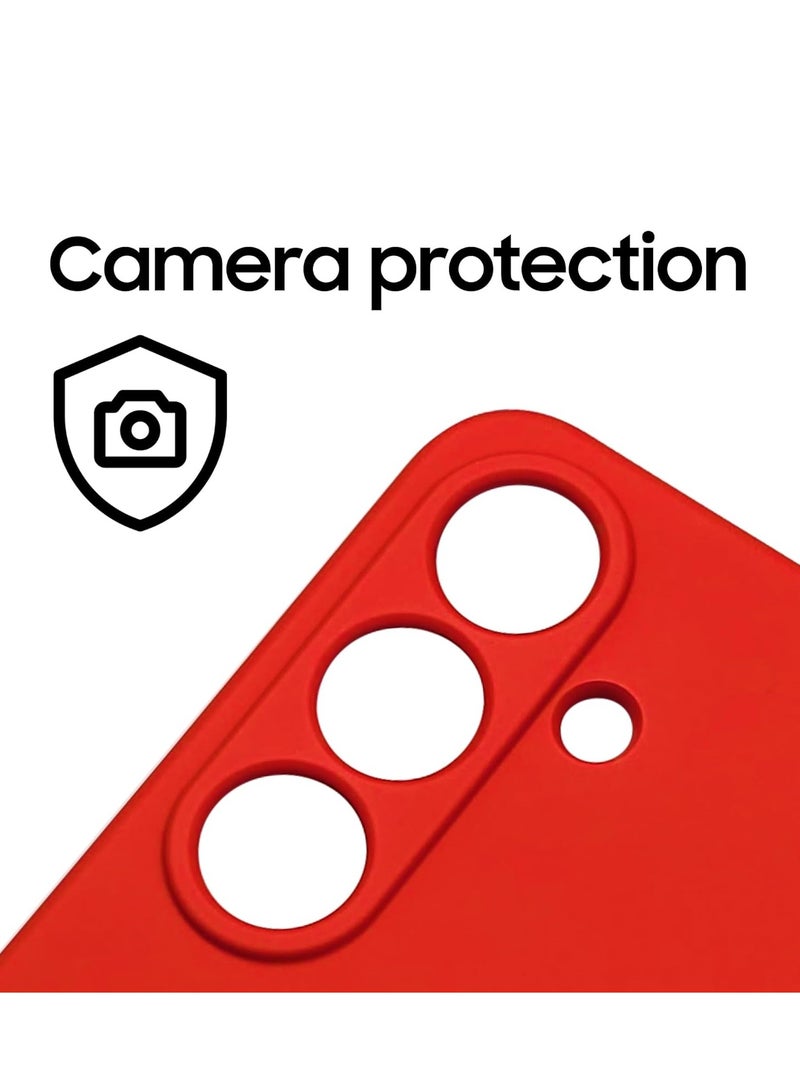 بورتوني غطاء حماية من السيليكون السائل والجل والمطاط الناعم لهاتف سامسونج جالاكسي S25 بلس مع قطعتين من الزجاج المقوى بصلابة 9H وزجاج شفاف عالي الوضوح لهاتف سامسونج جالاكسي S25 بلس مقاس 6.2 بوصة - Image 3