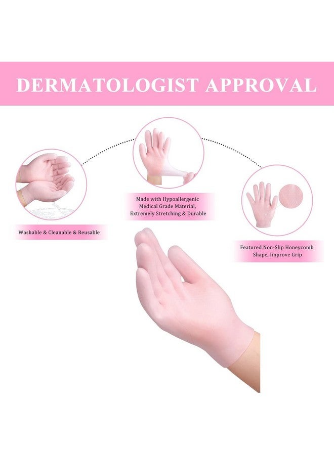 Pamidhar Moisturizer Glow Anti-Slip Aloe Lotion Gloves & Socks Set, Silicone Gel Spa Socks and Gloves for Dry Cracked Skin, Calluses, and Foot & Hand Care (Multicolor) - Image 2