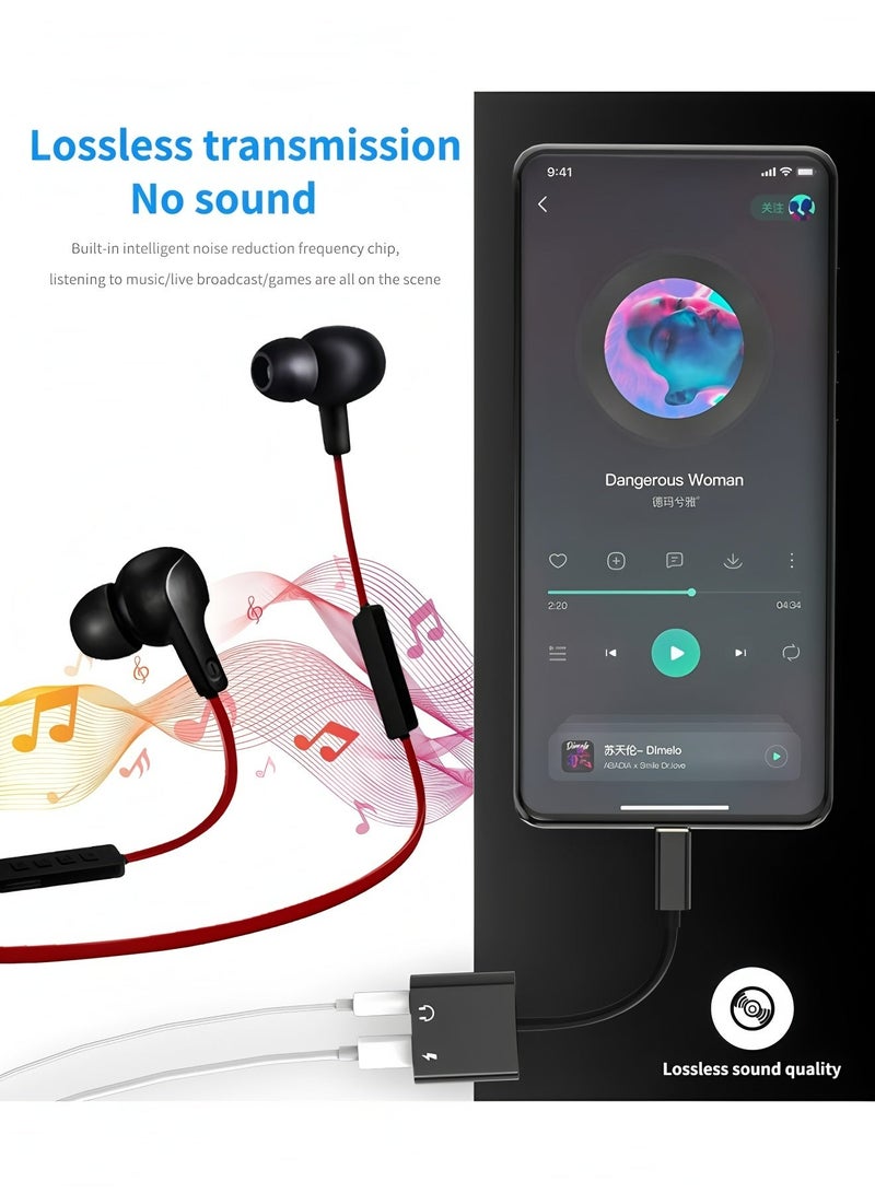 فليفيو محول صوت USB C إلى 3.5 مم دونجل 2 في 1 Dac Type C Jack Aux سماعة رأس مقسم سلك شاحن ملحقات كابل لهاتف Samsung Galaxy S20 S21 S22 FE Ultra Note10 S9 I Pad Pro Air4 2018 2020 2021 S10 LG - Image 4