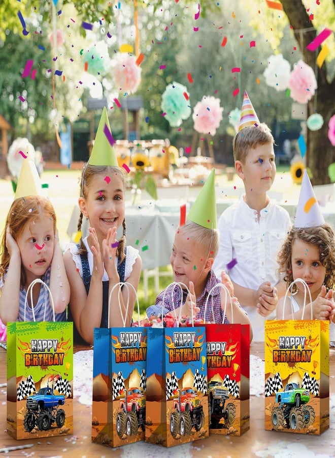 ‎باجين. مجموعة باجين من 16 قطعة من أكياس هدايا حفلات شاحنات الوحوش، أكياس ورقية لتوزيع الحلوى والهدايا لحفلات أعياد الميلاد ذات الطابع الخاص (بسيطة) - Image 5