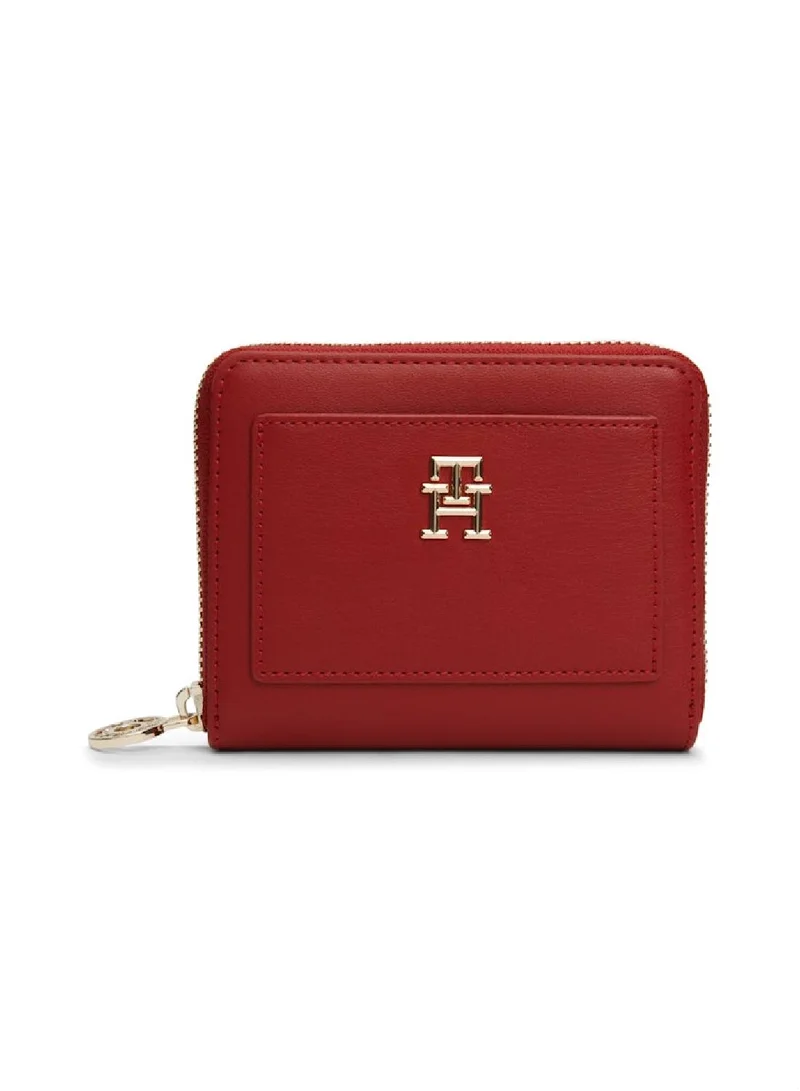 TOMMY HILFIGER Women's Th Monogram Medium Zip-Around Wallet - Faux Leather, Red