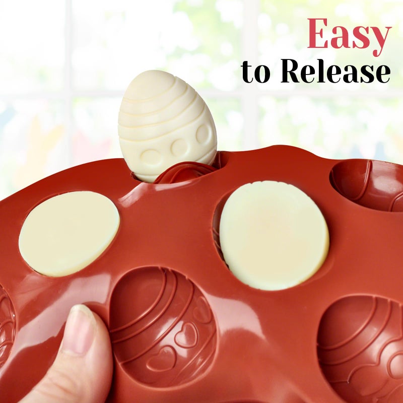 CLUEWR Easter Egg Chocolate Molds, 3 Pack Egg Silicone Candy Molds for Jello, Ices, Gummies, Resins - Image 4