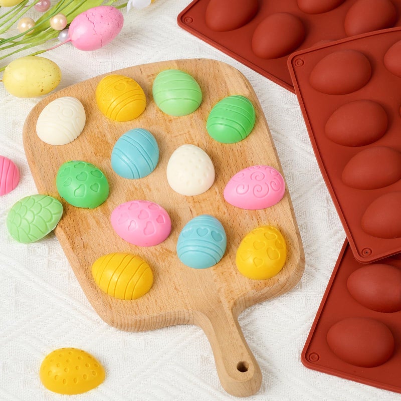 CLUEWR Easter Egg Chocolate Molds, 3 Pack Egg Silicone Candy Molds for Jello, Ices, Gummies, Resins - Image 5