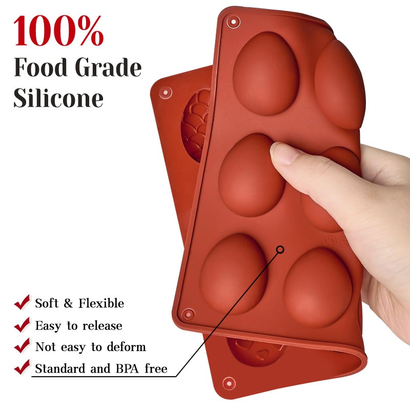 CLUEWR Easter Egg Chocolate Molds, 3 Pack Egg Silicone Candy Molds for Jello, Ices, Gummies, Resins - Image 3