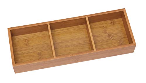 Lipper International 823 Bamboo Wood 3-Compartment Organizer Tray, 11 5/8" x 4 1/8" x 1 3/4" - Image 1