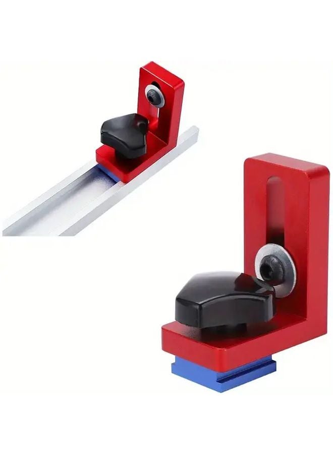 Red Miter Track Stop Router Woodworking Rail Connector 30 Type Chute Stopper - Image 4