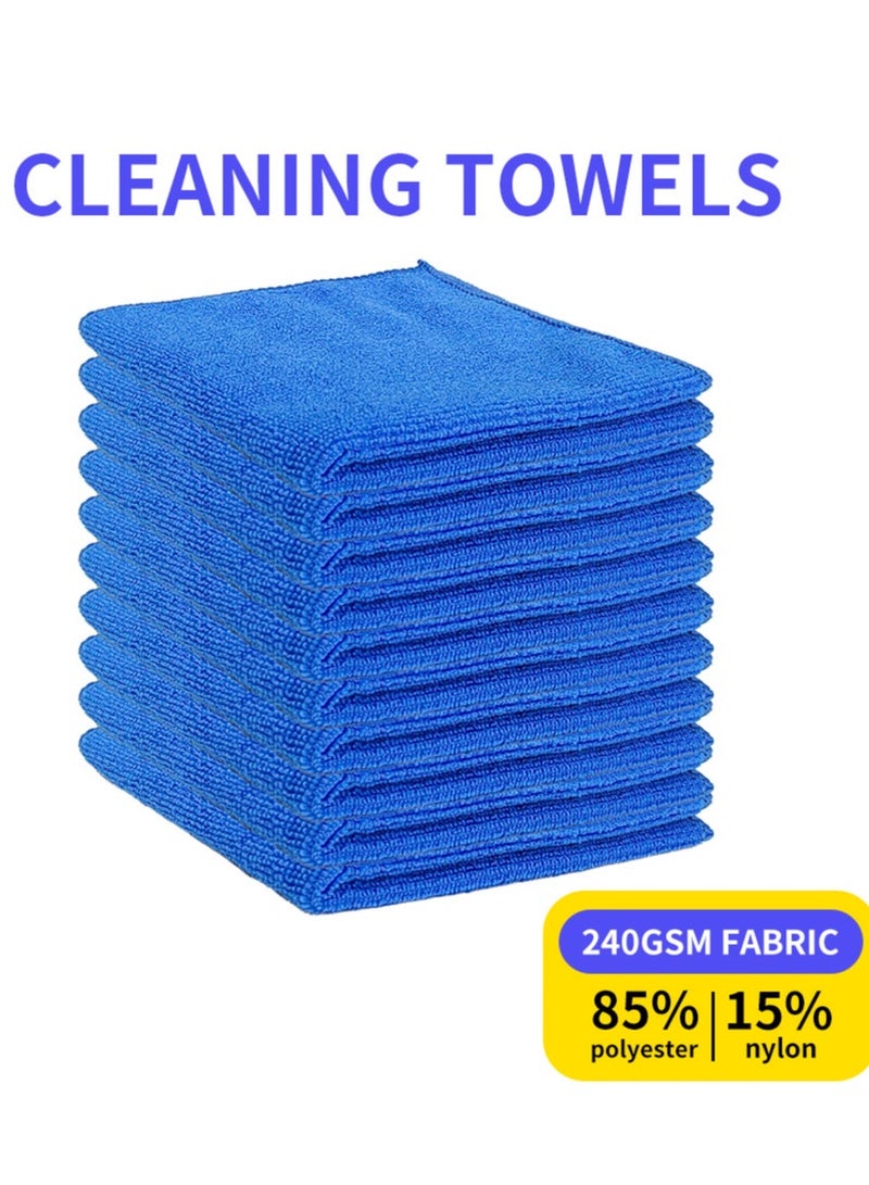 10 Pack Microfiber Cleaning Rags, Super Absorbent and Lint Free Cleaning Cloth for Window, Household and Kitchen - Image 1