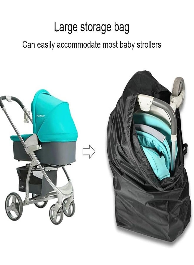 SHENIAFC Stroller Travel Bag Waterproof for Airplane with Carry Strap Baby Stroller Cover for Airplane Perfect for Baby Travel Essentials (Black) - Image 4