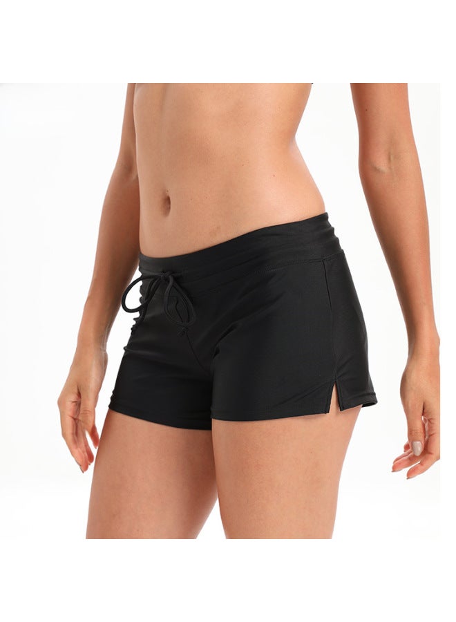 إسكدنيا 2022 European And American Swimming Trunks Women's Boxer Single Piece Swimsuit Ebay Large Size Swimwear Foreign Trade-Color:Black + Sky Blue- - Image 5