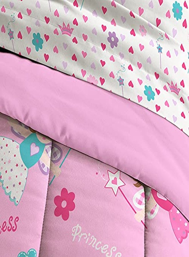 dream FACTORY مجموعة أغطية سرير أميرة سحرية من دريم فاكترى 4 قطع، للأطفال، وردي، 2A74630JMU - Image 5