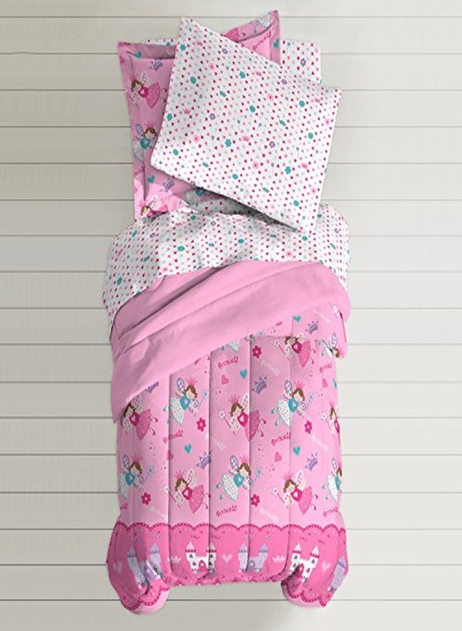 dream FACTORY مجموعة أغطية سرير أميرة سحرية من دريم فاكترى 4 قطع، للأطفال، وردي، 2A74630JMU - Image 3
