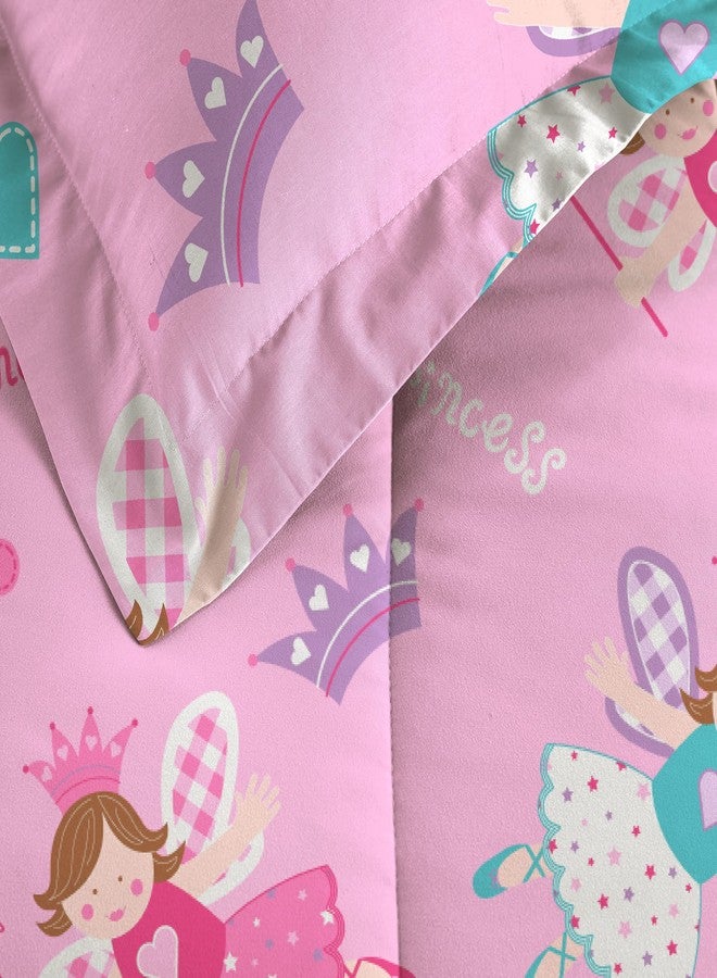 dream FACTORY مجموعة أغطية سرير أميرة سحرية من دريم فاكترى 4 قطع، للأطفال، وردي، 2A74630JMU - Image 2