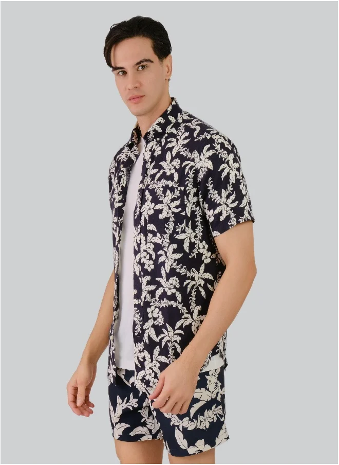 GANT Regular Fit Cotton Linen Palm Shirt