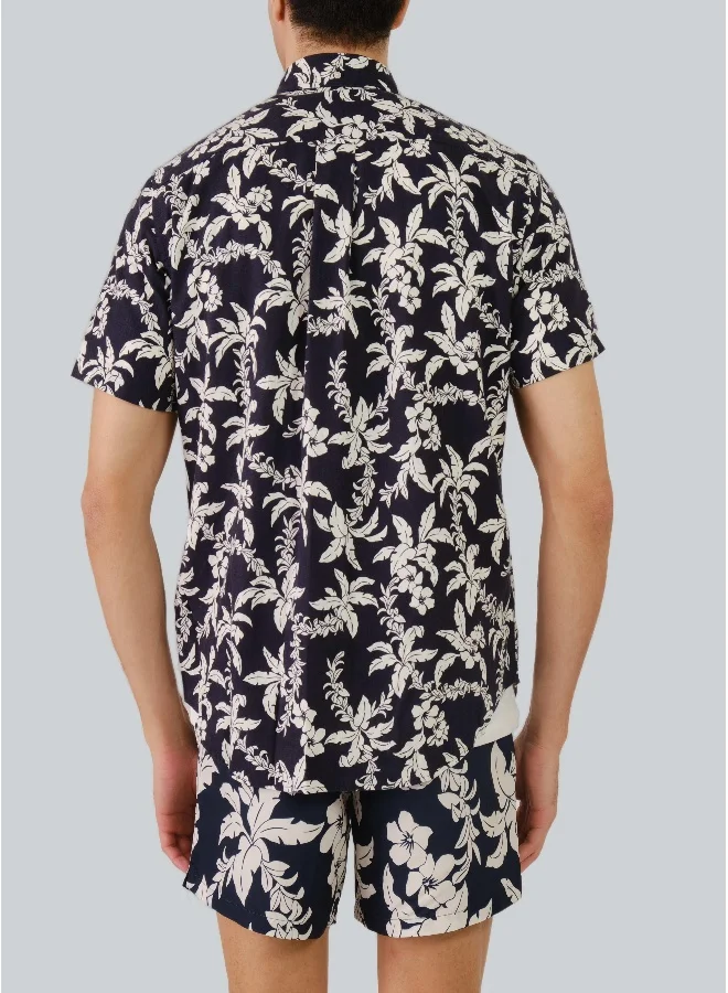 غانت Regular Fit Cotton Linen Palm Shirt