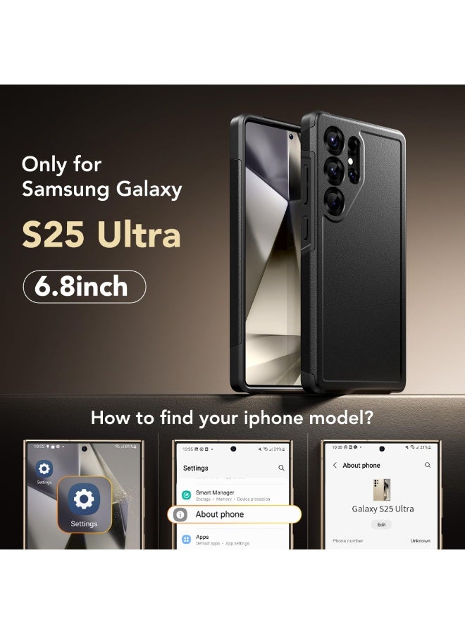 جراب هاتف مغناطيسي لهاتف Samsung Galaxy S25 Ultra، متوافق مع MagSafe، [واقي شاشة للخصوصية] جراب هاتف فائق النحافة مقاوم للصدمات والسقوط لهاتف Galaxy S25 Ultra مقاس 6.8 بوصة، أسود