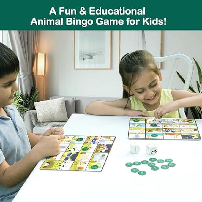 CHALK AND CHUCKLES A Day in The Jungle Fun Animal Bingo Board Game for Kids Age 47 Gift for Boys and Girls 5 Years - Image 3