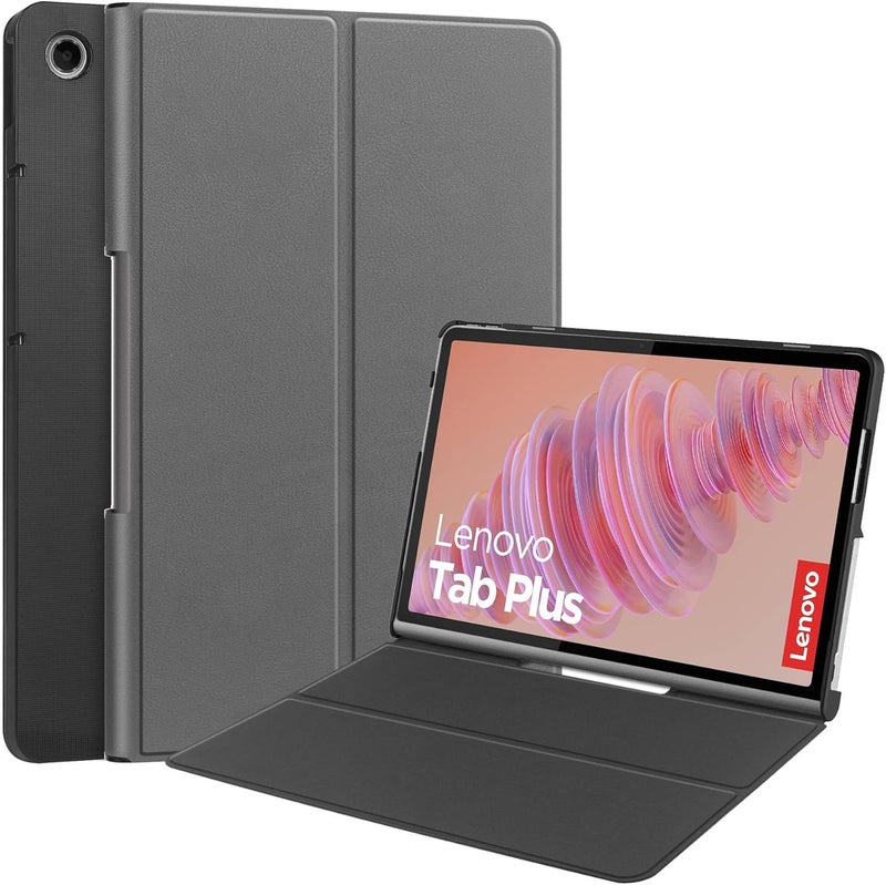 Vurtboly غطاء Vurtboly متوافق مع Lenovo Tab Plus 11.5 بوصة 2024، حامل ثلاثي الطيات مع وظيفة السكون/الاستيقاظ التلقائي، غطاء قلاب نحيف واقي متوافق مع Lenovo Tab Plus 11.5 بوصة 2024 (رمادي) - Image 1