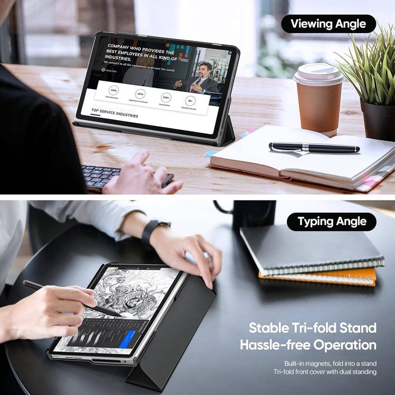 Vurtboly غطاء Vurtboly متوافق مع Lenovo Tab Plus 11.5 بوصة 2024، حامل ثلاثي الطيات مع وظيفة السكون/الاستيقاظ التلقائي، غطاء قلاب نحيف واقي متوافق مع Lenovo Tab Plus 11.5 بوصة 2024 (رمادي) - Image 4