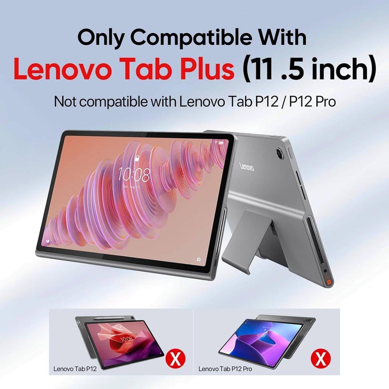 Vurtboly غطاء Vurtboly متوافق مع Lenovo Tab Plus 11.5 بوصة 2024، حامل ثلاثي الطيات مع وظيفة السكون/الاستيقاظ التلقائي، غطاء قلاب نحيف واقي متوافق مع Lenovo Tab Plus 11.5 بوصة 2024 (رمادي) - Image 2