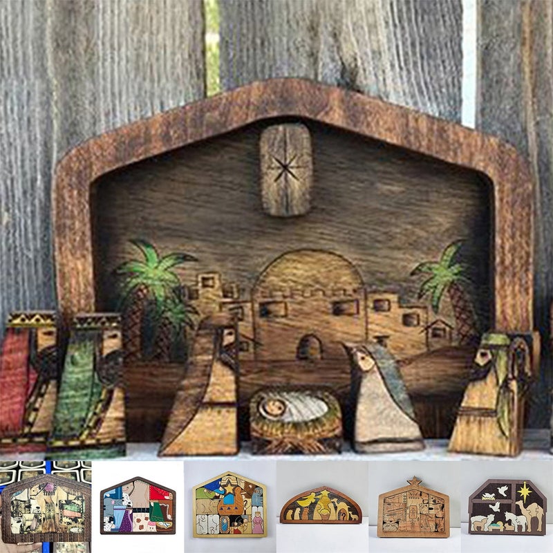 Easter Wooden Puzzle The Birth of Jesus Home Interior Decoration, Wooden Jesus Puzzle Interesting Interior Decoration for Easter Wooden Desktop and Home Decoration - Image 3