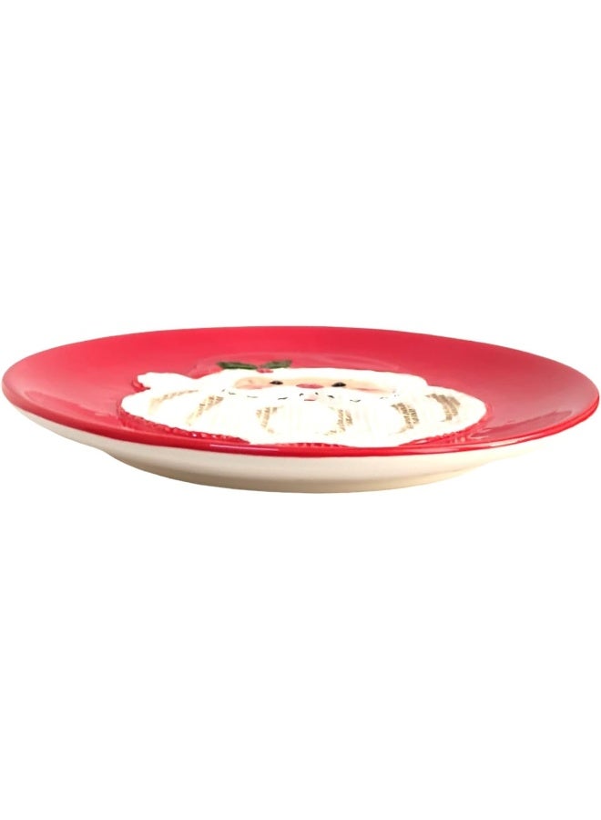 FAM 1-Piece  Plate Ceramic Santa Face Design -  Dinner Plate 22x19x3cm Dessert Plate –  Tableware Ceramic –  Table Decorations  - Image 2