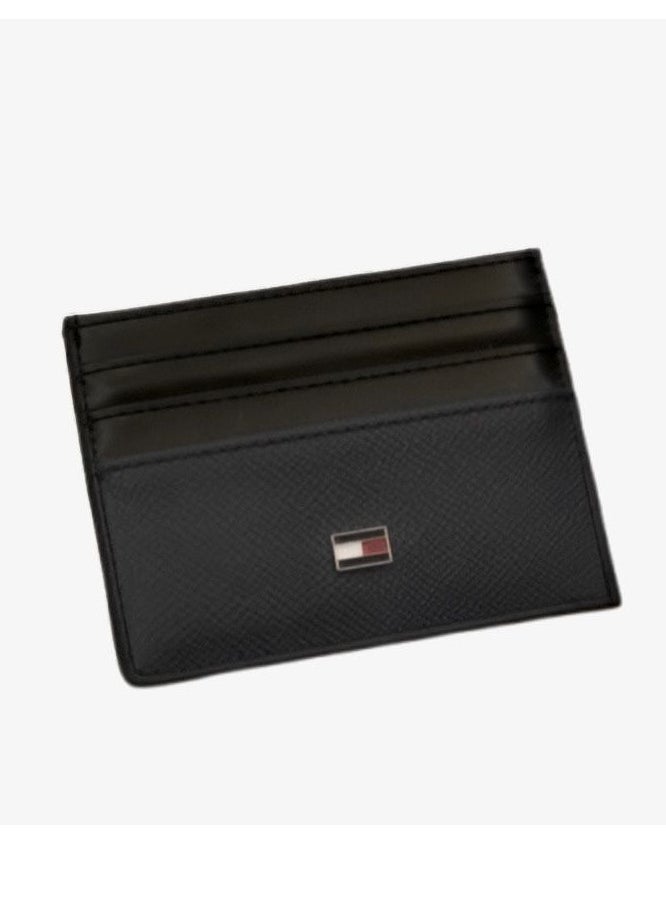 Tommy Hilfiger Plus Tommy Hilfiger Black Leather Card Holder For Men  - Image 1