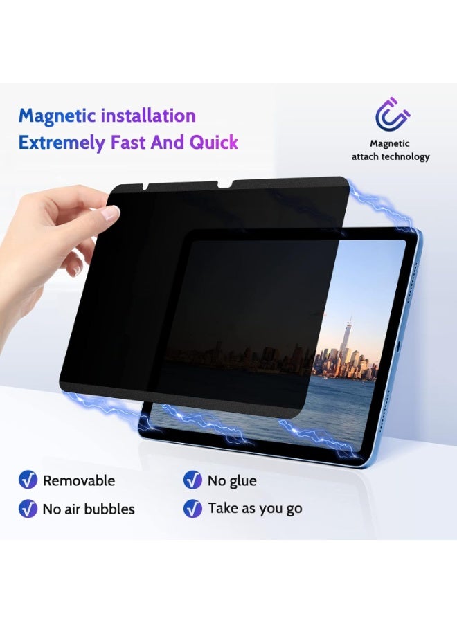 Magnetic Privacy Screen Protector Compatible with iPad A18/A16/A14 (12th/11th/10th Generation) 10.9/11 Inch 2026/2025/2022 , Anti Glare Shield Anti Blue Light Filter, Bubble-Free Film Easy Install Black Guard - Image 3