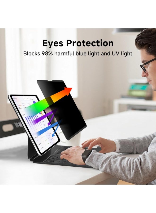 Magnetic Privacy Screen Protector Compatible with iPad A18/A16/A14 (12th/11th/10th Generation) 10.9/11 Inch 2026/2025/2022 , Anti Glare Shield Anti Blue Light Filter, Bubble-Free Film Easy Install Black Guard - Image 5