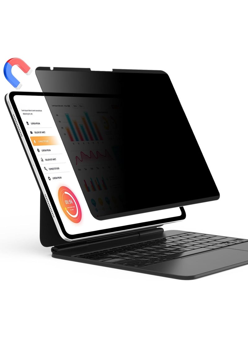 Magnetic Privacy Screen Protector Compatible with iPad A18/A16/A14 (12th/11th/10th Generation) 10.9/11 Inch 2026/2025/2022 , Anti Glare Shield Anti Blue Light Filter, Bubble-Free Film Easy Install Black Guard - Image 2