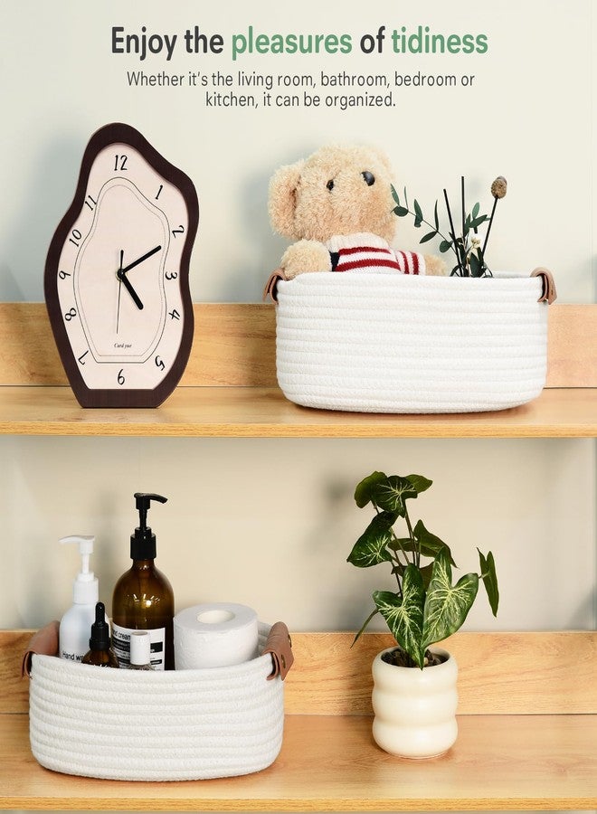 ECDYQXVU Small Woven Storage Baskets Cute Cotton Rope Basket Set 5 Pack - Image 5