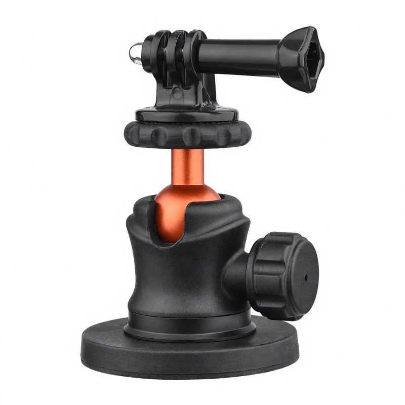 Magnetic Ball Head Mount - 360° Rotation Flexible Ball Head With 1/4 Inch Screw, 66mm Magnetic Base Kit For Sports Camera, Phone Holder, Mini LED Light Mounting - Image 1
