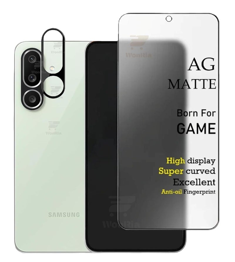 WonRia [1+1 Matte Tempered Glass Compatible with Samsung M56 | Samsung F56 5G with 3D Camera Lens Protector Glass Edges to Edge Screen Guard Protector - (Pack of 2) - Image 1