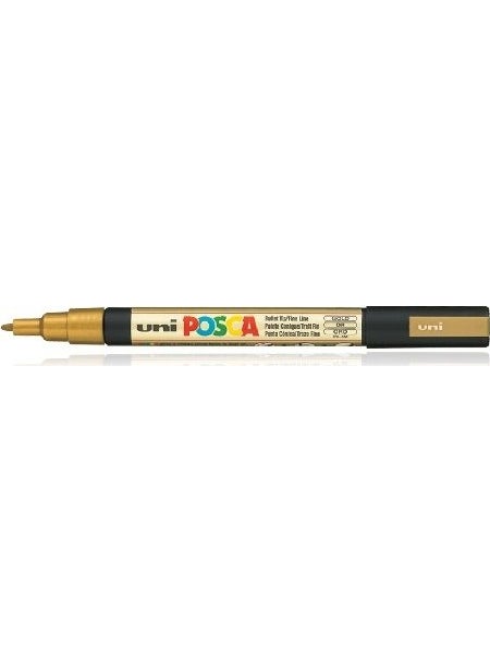 Uni Posca Pc-3m Painting Marker 0.9-1.3 mm Metallic Gold 