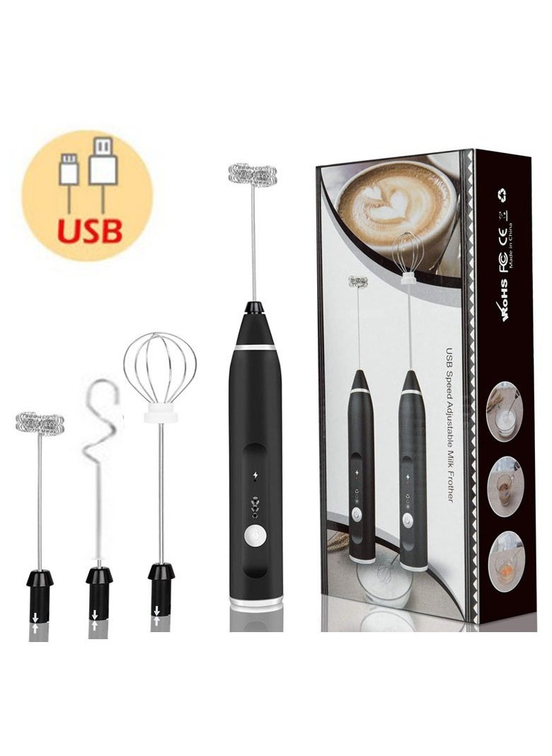 Generic 3-in-1 Electric Milk Frother & Whisk Set (Multicolor) – 3-Speed Hot/Cold Frothing, Battery-Powered Mini Mixer for Coffee, Matcha & Soup, Compact Kitchen Gadget with Non-Slip Base  - Image 1