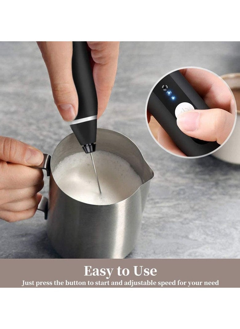 Generic 3-in-1 Electric Milk Frother & Whisk Set (Multicolor) – 3-Speed Hot/Cold Frothing, Battery-Powered Mini Mixer for Coffee, Matcha & Soup, Compact Kitchen Gadget with Non-Slip Base  - Image 4
