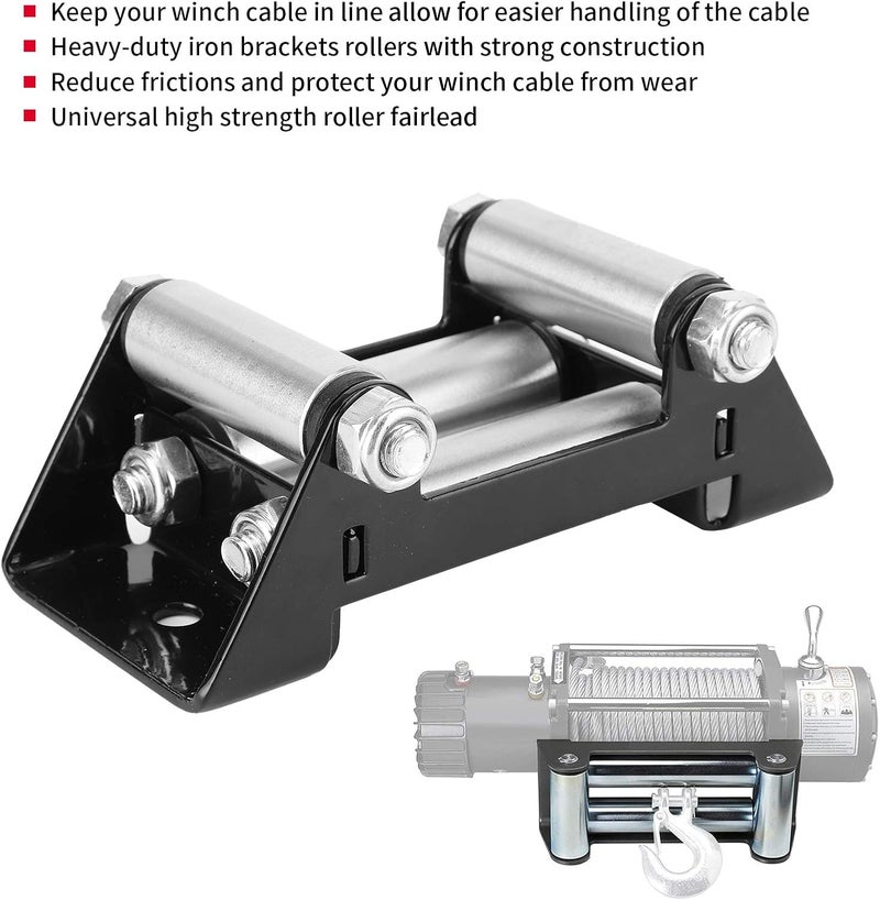 Yctze Heavy Duty Winch Cable Roller Fair - Universal Iron Design with 125mm Hole Distance - Image 4