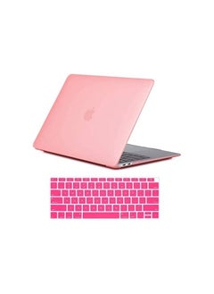 Generic MacBook Air 13 Inch Case With Matching Keyboard M1 A2337 A2179 A1932 2020 2019 2018 Release Slim Plastic Matte Hard Cover Compatible Mac Air 13.3 Inch With Retina Display Pink  - Image 1