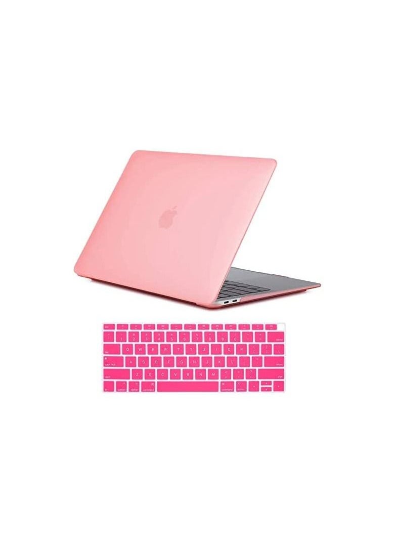 Generic - MacBook Air 13 Inch Case With Matching Keyboard M1 A2337 A2179 A1932 2020 2019 2018 Release Slim Plastic Matte Hard Cover Compatible Mac Air 13.3 Inch With Retina Display Pink - Image 1