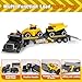 UFLJPKS Construction Semi Trailer Truck Toy Large Flatbed Truck Carrier with Excavator and Dump Vehicle Lights and Sounds Birthday for Kids Boys Age 3 4 5 6 - Image 4