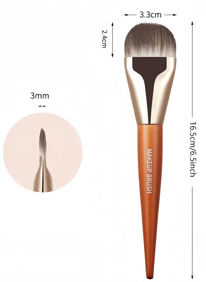QIRRA Soft Makeup Brush, Flat Foundation Brush, Blending Face Brush, Flawless Natural Look Cosmetics Tool - Image 2