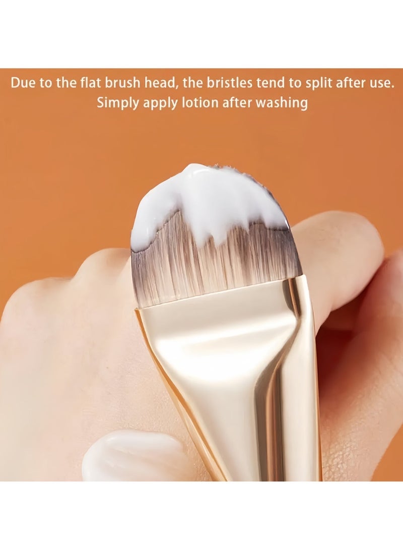 QIRRA Soft Makeup Brush, Flat Foundation Brush, Blending Face Brush, Flawless Natural Look Cosmetics Tool - Image 5