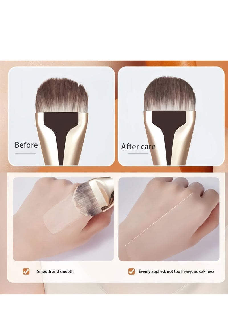 QIRRA Soft Makeup Brush, Flat Foundation Brush, Blending Face Brush, Flawless Natural Look Cosmetics Tool - Image 3
