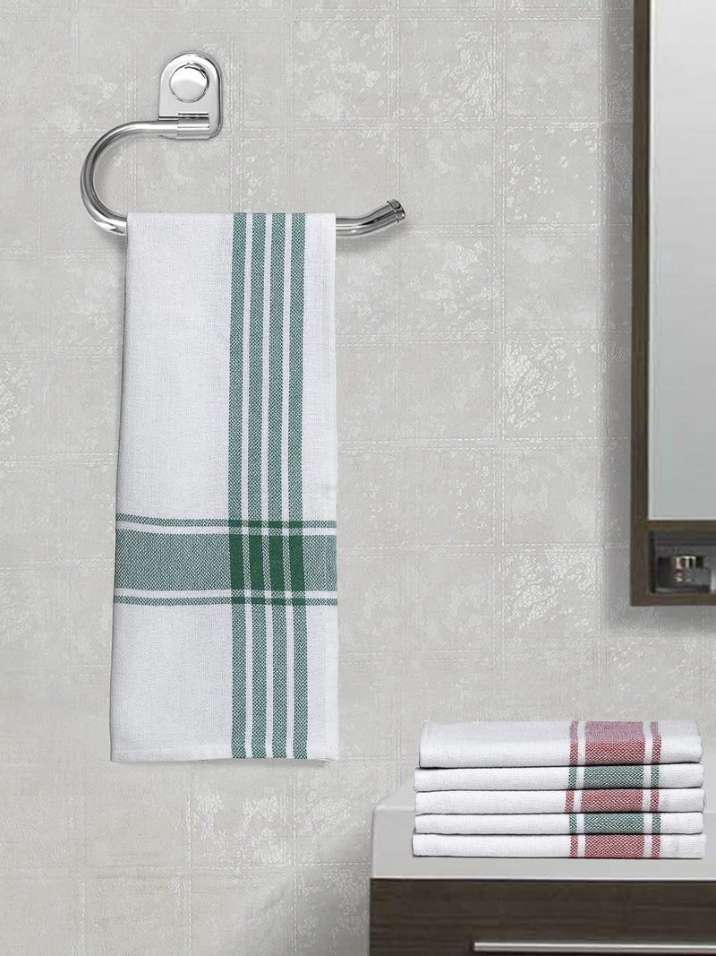 Arrabi Multi Stripes Handwoven Cotton Hand Towel (Set of 6) | ARHT-1016-1017-x6 - Image 1