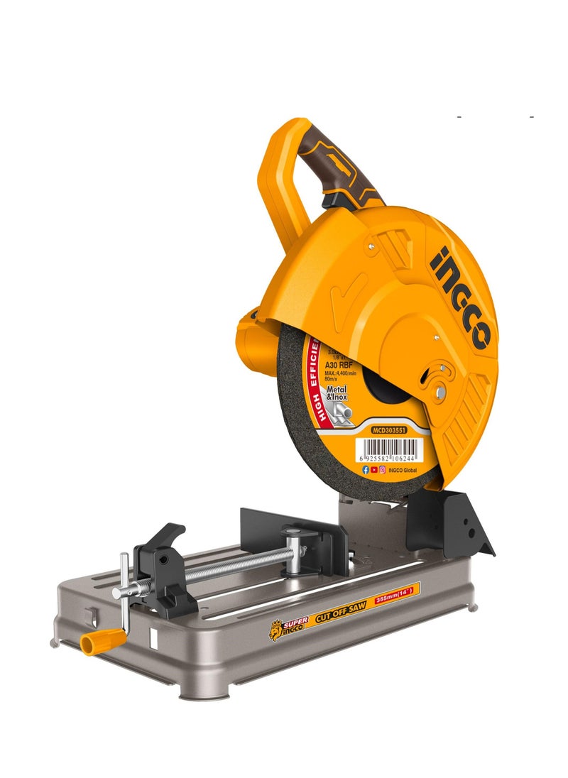 INGCO INGCO 243558 Cut-Off Saw – 2400 W Powerful Metal & Concrete Cutting Stationary Saw with 355 mm Blade  - Image 1