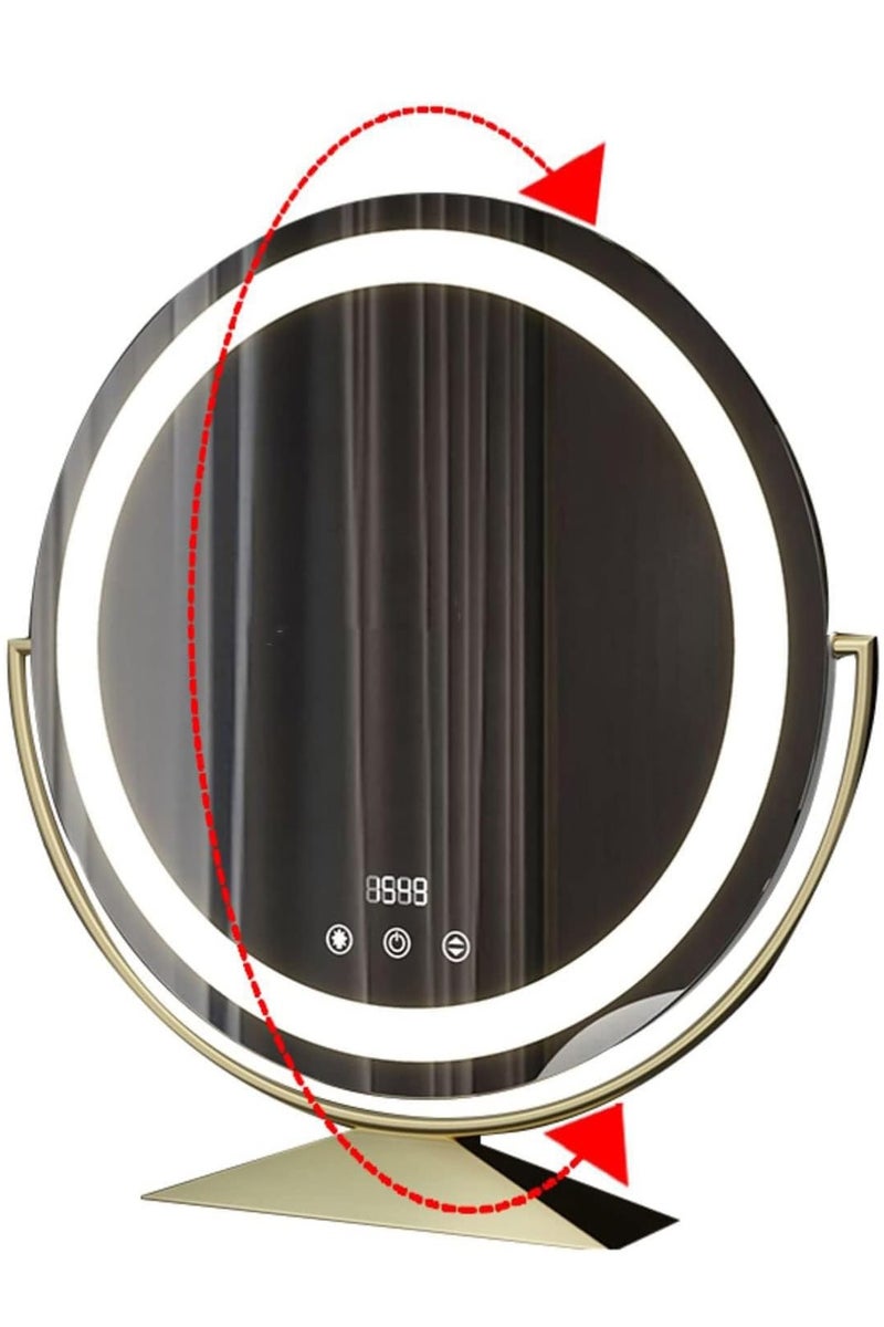 Round Lighted Vanity Mirror with Touch Sensor  3 Lighting Modes & Adjustable Brightness - Image 5
