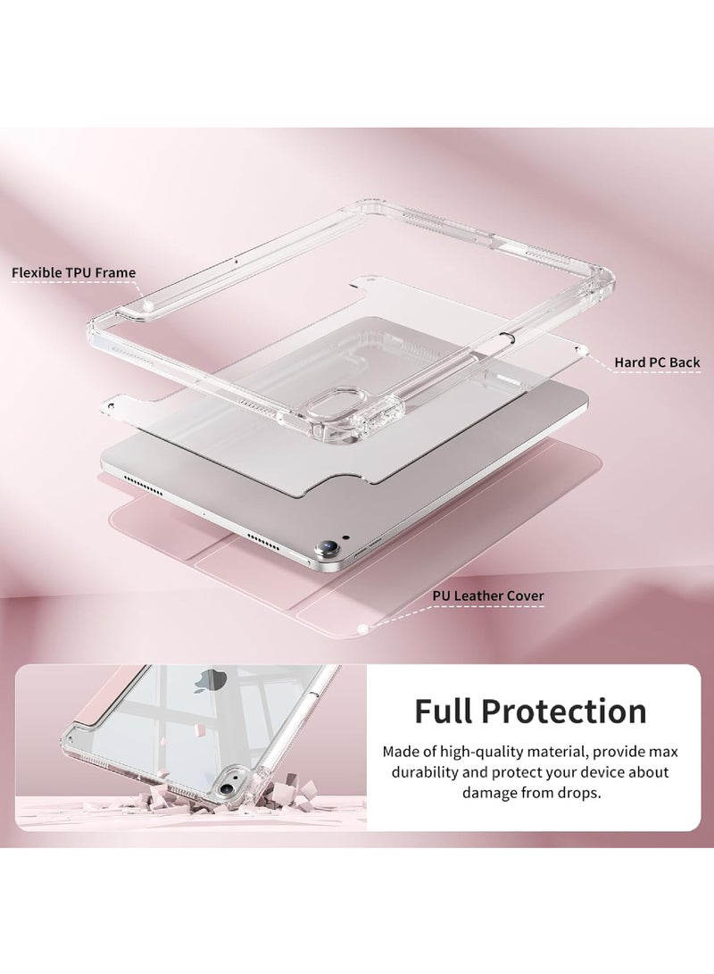 Rock Pow Case for iPad 11th (A16)  11 inch 2025 Gen/Case For iPad 10th Gen Case 2022 iPad 10 Case Slim Stand Clear Transparent Shell Back with Pencil Holder Smart Cover for 11" iPad 11th 2025/10.9"iPad 10th Gen 2022 - Image 4