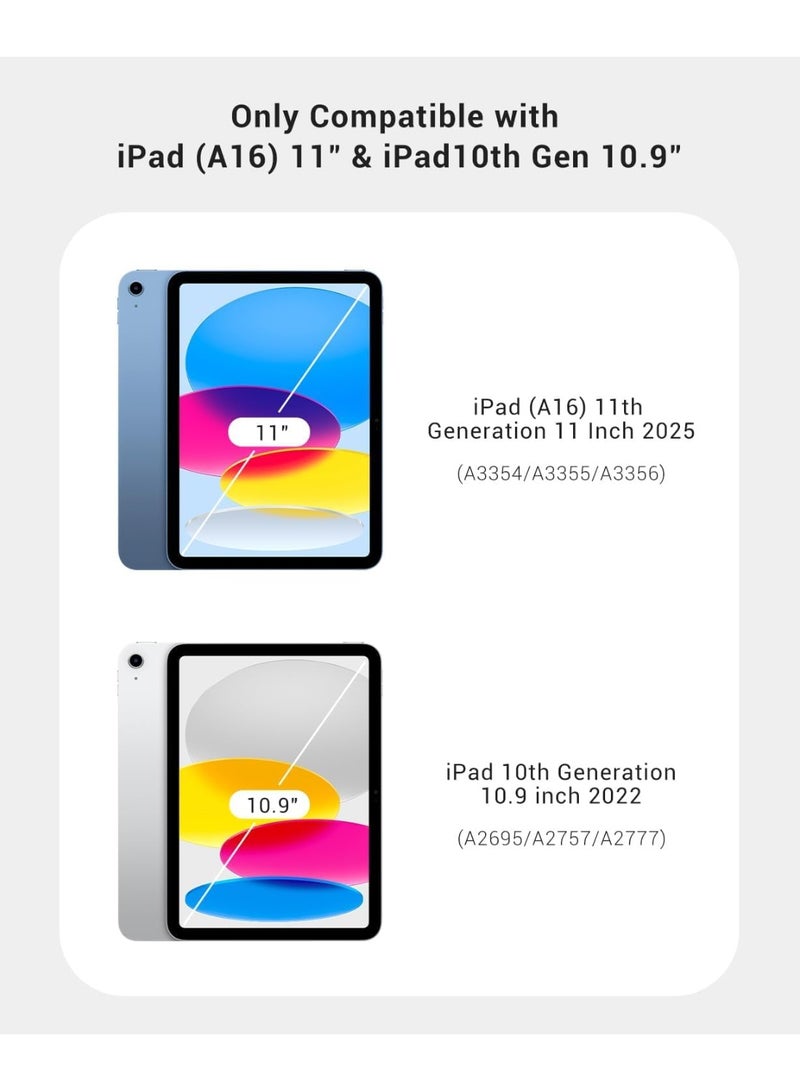 Rock Pow Case for iPad 11th (A16)  11 inch 2025 Gen/Case For iPad 10th Gen Case 2022 iPad 10 Case Slim Stand Clear Transparent Shell Back with Pencil Holder Smart Cover for 11" iPad 11th 2025/10.9"iPad 10th Gen 2022 - Image 2